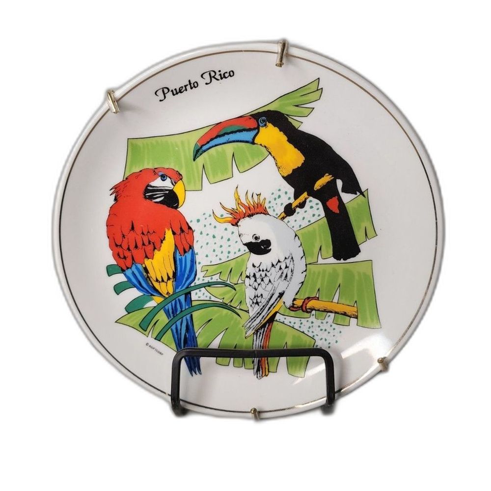 Vintage Puerto Rico 1993 Festival Cruise Plate With Birds